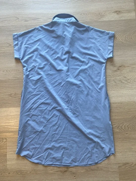 Indyeva Blue Collared Shift Dress Medium | Travel Casual Athleisure - Picture 8 of 11
